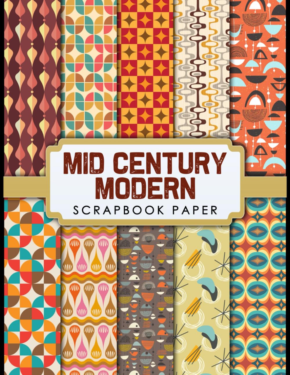 Mid Century Modern Scrapbook Paper 20 Double Sided Sheets 8.5 x 11 for
