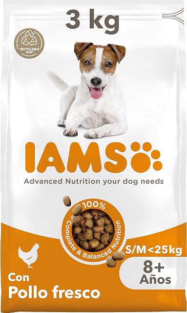 IAMS Alimento Seco Perros Senior Razas Peq./Med., Pollo, 3kg