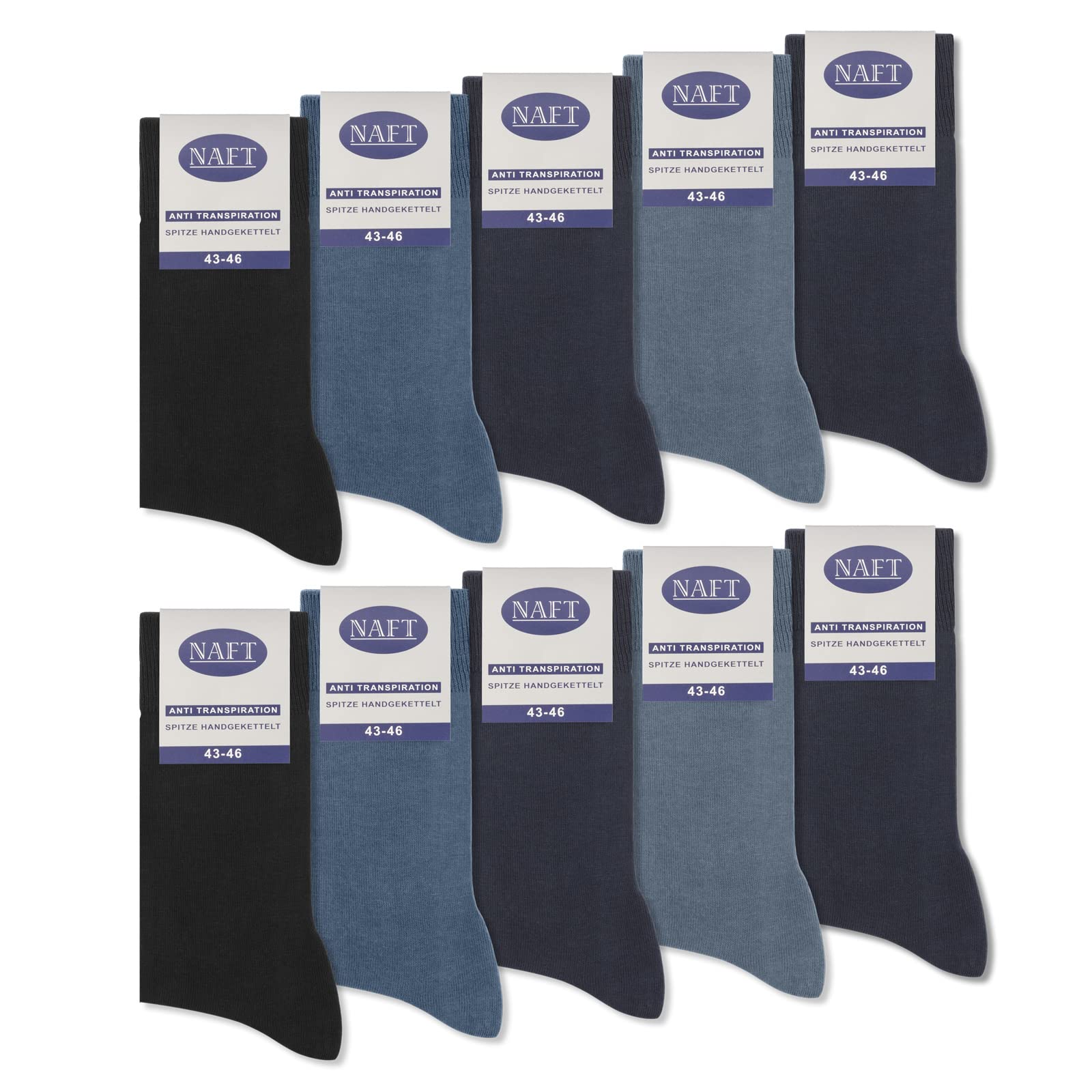 sockenkauf24 10 Paar Socken 100% Baumwolle Herren & Damen mit Komfortbund ohne Naht