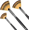 Golden Maple Fan Paint Brushes Set, 3PC Professional Artist Fan Brush Acrylic Paint Brushes with Nylon Hair Long Wood Handle for Acrylic Watercolor Oil Painting