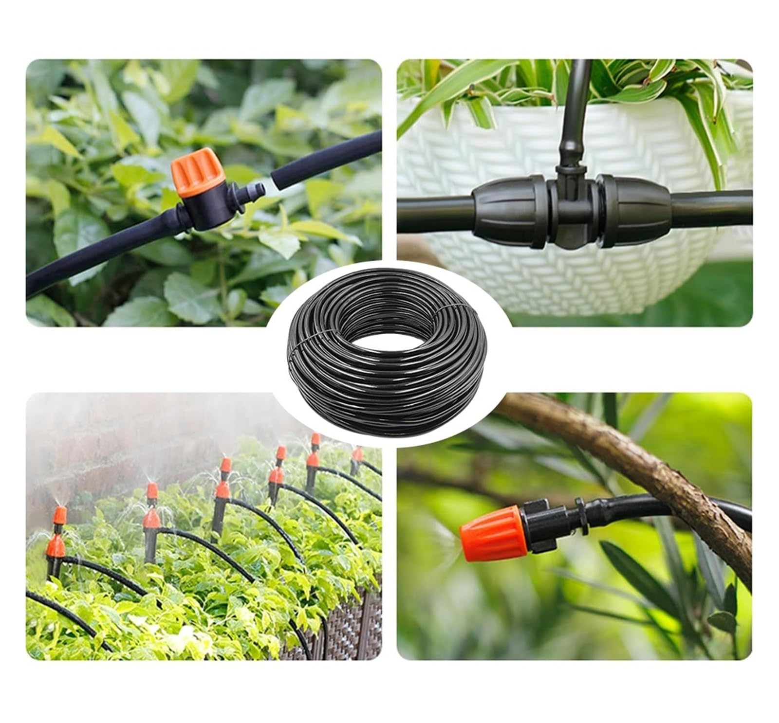 Tuyau d'arrosage réglable en PVC de 4/7 mm, longueur arbitraire de 10 m/20 m/30 m.(25M)