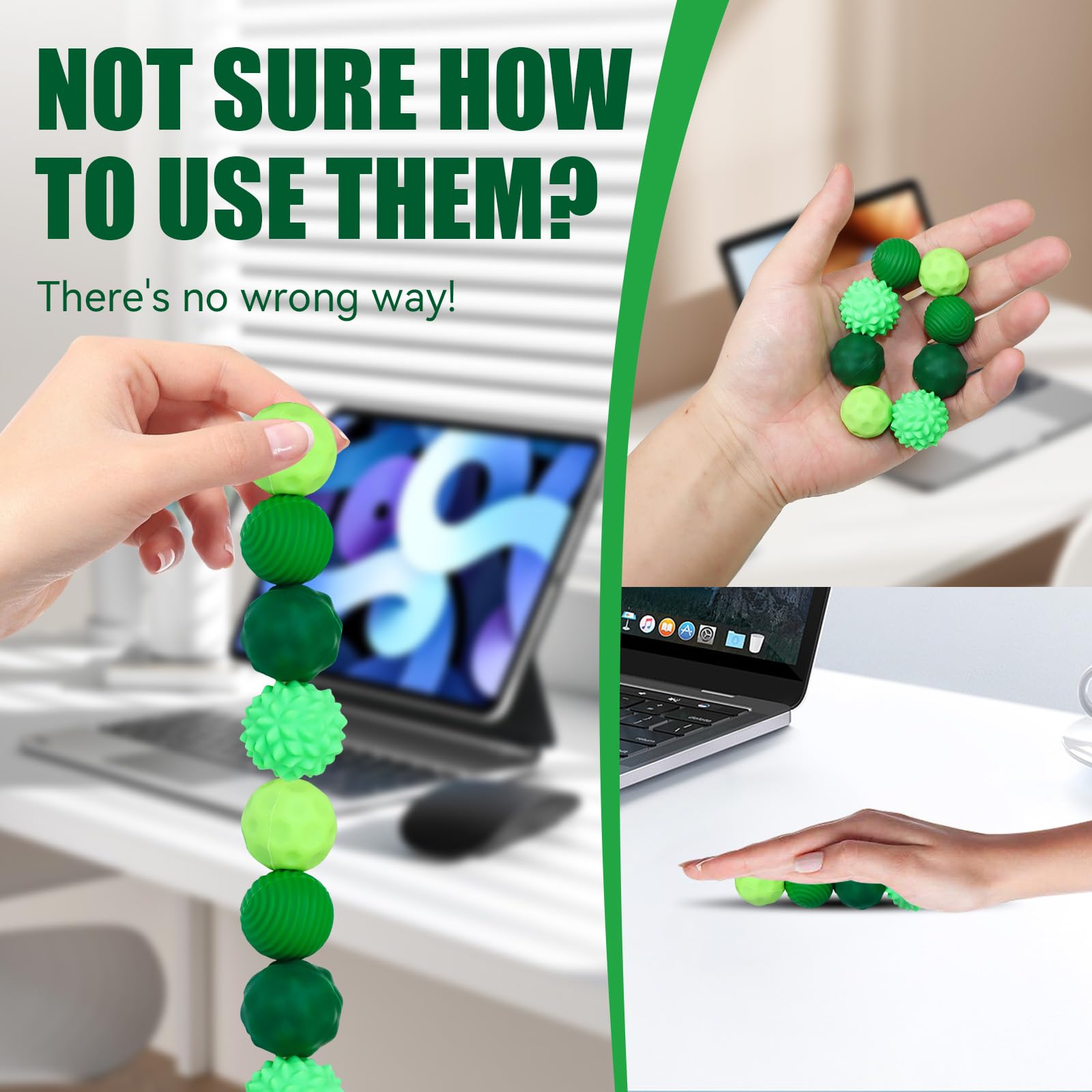 8PCS Magnetic Balls Fidget Toy, Silicone Texture Magnetic Balls, Silent Stress Relief Sensory Toy - Image 4