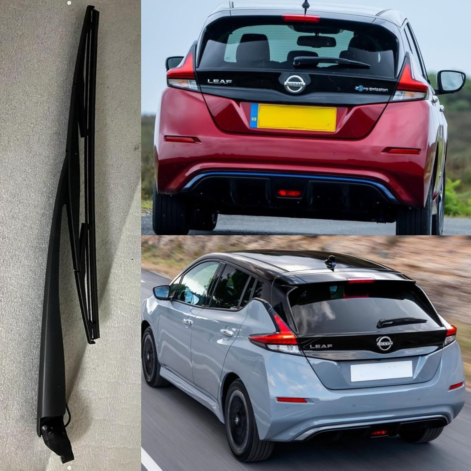 Rear Wiper Blade & Arm Replacement for Nissan LEAF Hatchback 2018-2025 2024 2023 2022 2021 2020 2019 OEM Fit S SL SV Plus Trims BATTERY EV & Electric Rear Back Windshield Wiper Blade Set
