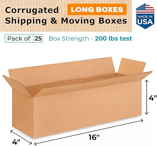 Miniatura 2 de IDL Packaging Cajas de envío corrugado largas de 16 pulgadas de largo x 4 pulgadas de ancho x 4 pulgadas de alto (paquete de 5)  Excelente elección