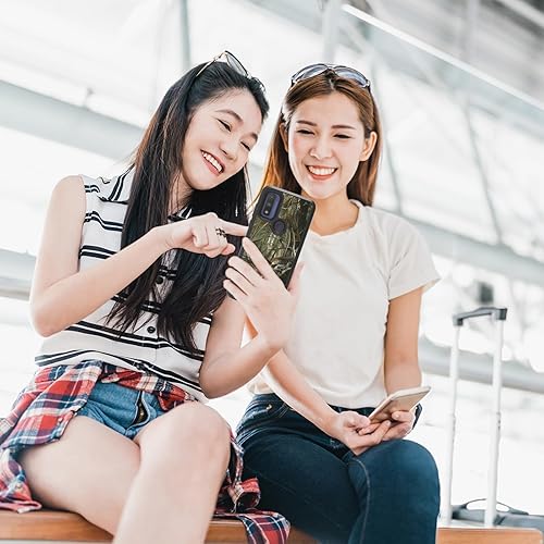 Miniatura 7 de Funda para Moto G Power 2022 para Moto G Pure para Moto G Play 2023 con diseño de patrón de ciervos forestales, policarbonato duro de doble capa +