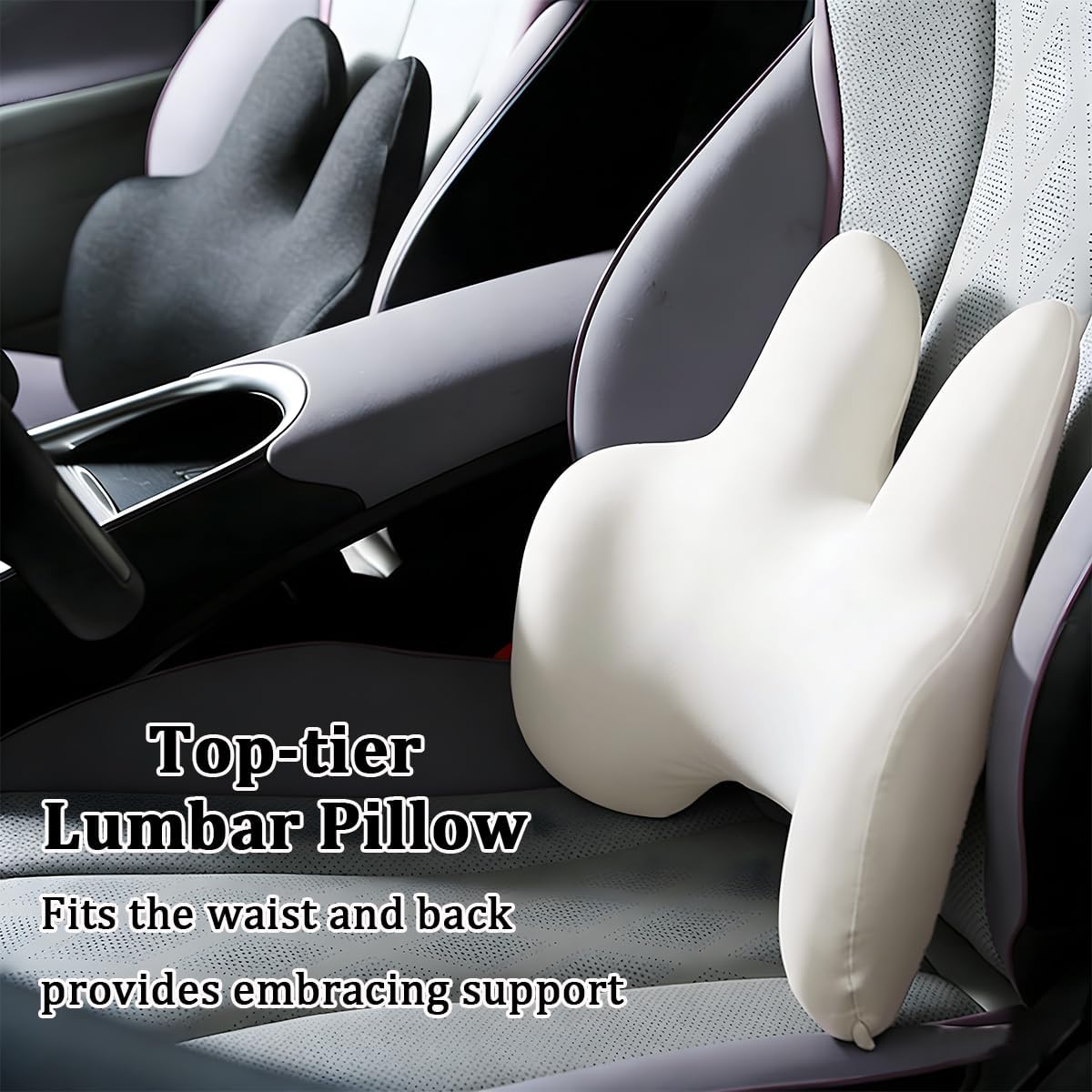Lumbar Support Pillow for Car, Memory Foam Ergonomic Vehicle Seat Back Support Pillow for Driving, Automotive Interior Pain Relief Back Pillow, Universal for SUV RV Lorry - Image 5