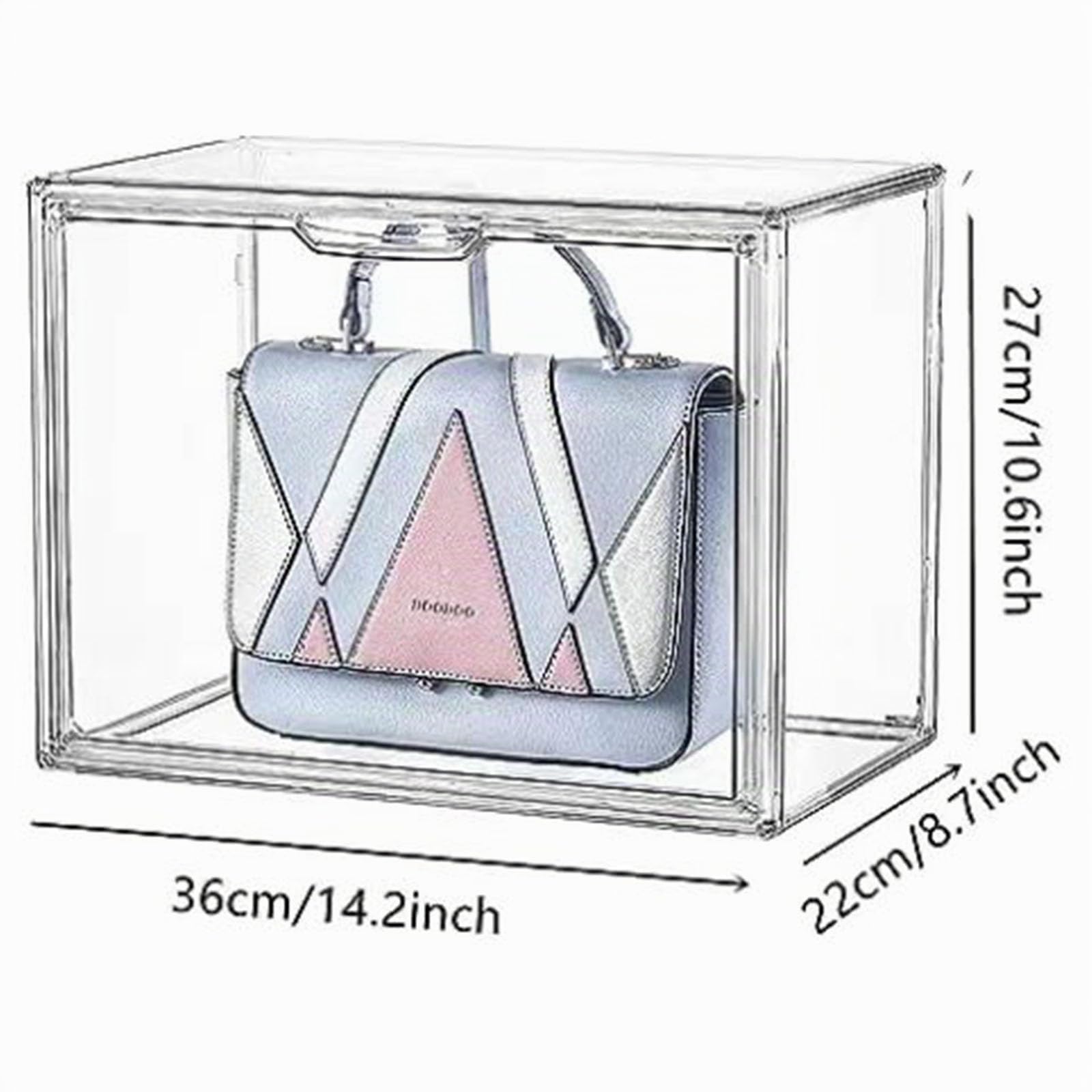 Cajas de Bolsos, Cajas de Almacenamiento de Plástico Acrílico, Transparentes y Apilables, con Puertas Magnéticas, Colecciones, Zapatos (1 set)