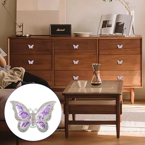Miniatura 7 de Pomos de mariposa para gabinete, 6 pomos de mariposa de un solo agujero, tiradores decorativos para puerta, gabinete, cajón, armario, muebles,