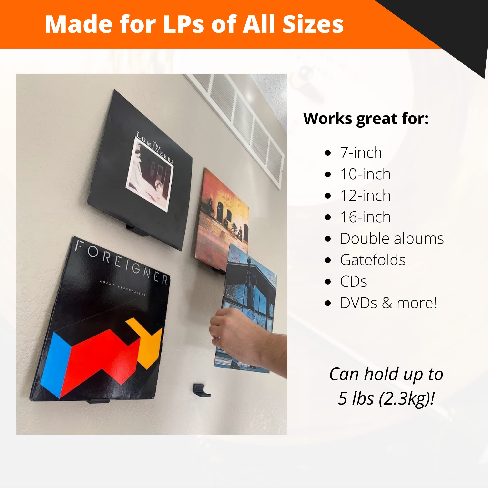 Étagères Murales 300mm Pour Disques Vinyles - Lot De 6 Flottantes Bois Naturel