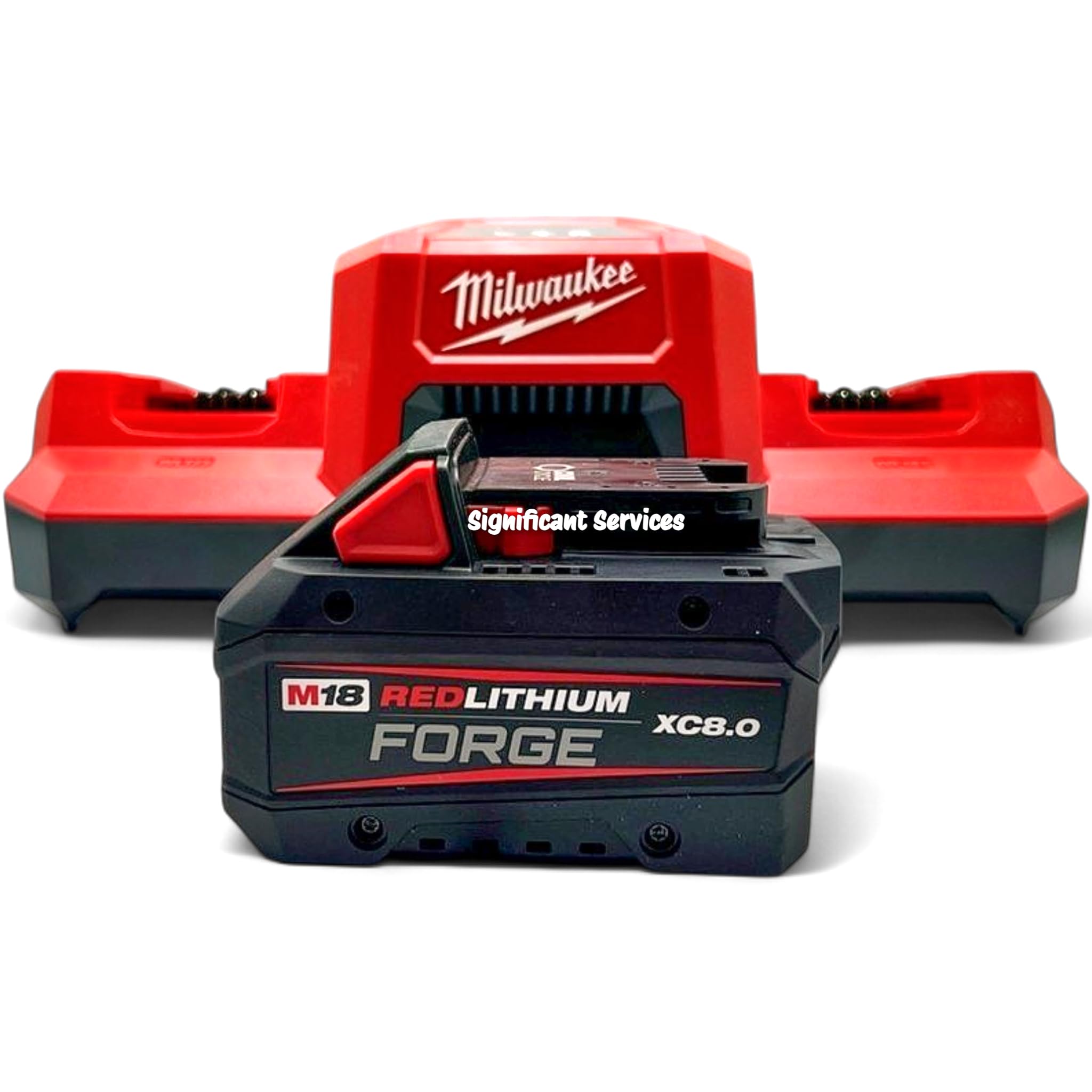 Milwaukee Electric - M18 REDLITHIUM Forge Dual Bay Super Charger with 8