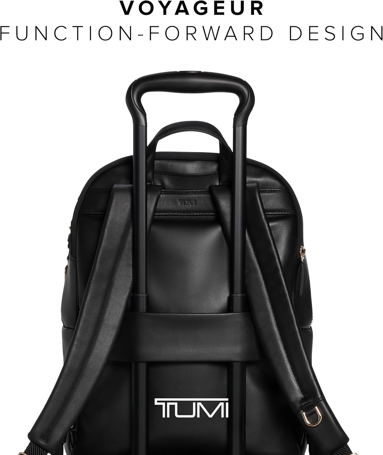 TUMI - Voyageur Holland Backpack - Women's Leather Everyday & Travel Bag - Fits up to a 14" Laptop - 14.8" X 11.3" X 5.6" - Black, Gold Hardware - Image 6