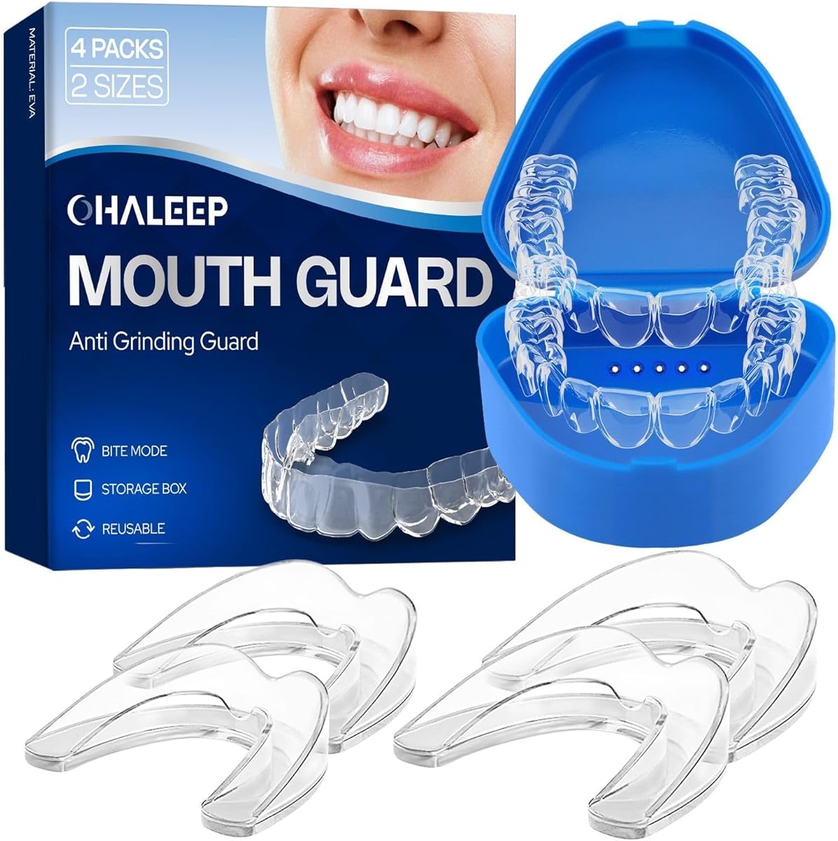 Anti Grinding Mouth Guard for Clenching Teeth at Night, Teeth Grinding Mouthguards for Sleeping, Mouth Guard for Grinding Teeth at Night, Night Guards for Teeth Grinding for Adults