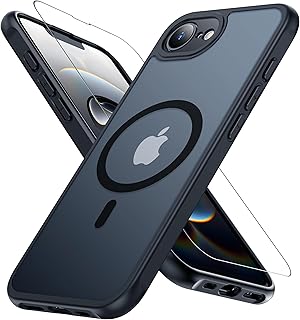 iPhone 16e ケース【 磁気充電可・米軍規格】ガラスフイルム付き 半透明 第四世代 マット感 アイフォン16e用 耐衝撃 アイホン 16E用 マグネット搭載 黄ばみ防止 いphone 16e用 指紋防止 傷防止 薄くて肌に優しいデザイン スマホカバー Justcool