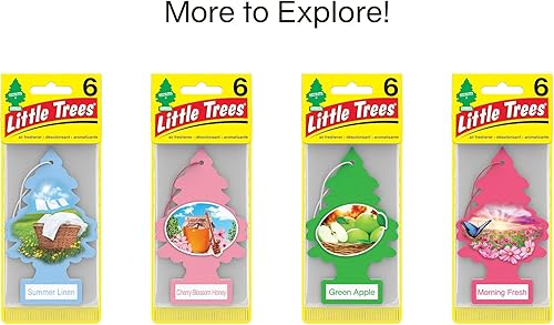 Miniatura 212 de Little Trees - Ambientador de árbol colgante que proporciona un aroma de larga duración para auto u hogar. Aroma Leather, 4 paquetes de 6