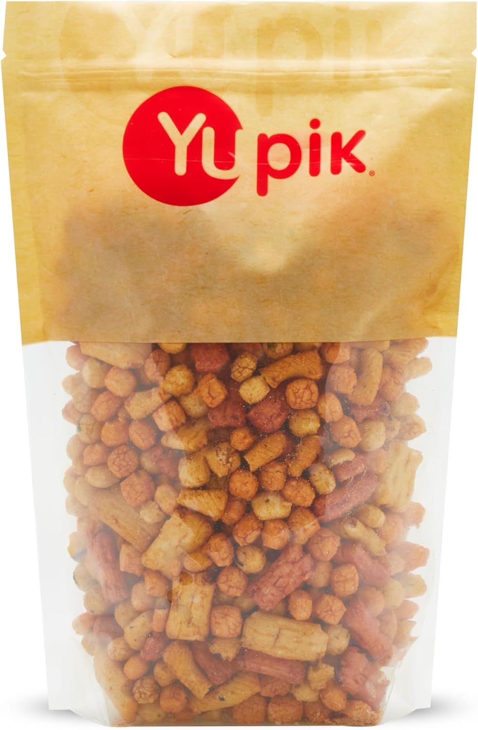Yupik Original Rice Crackers, 450 g, Kosher, Cholesterol-Free, Crunchy Crisps, Savory Blend, Seasoned with Soy Sauce & Seaweed, Asian-Inspired Snacks, Ideal for Parties, BBQ, Movie Night