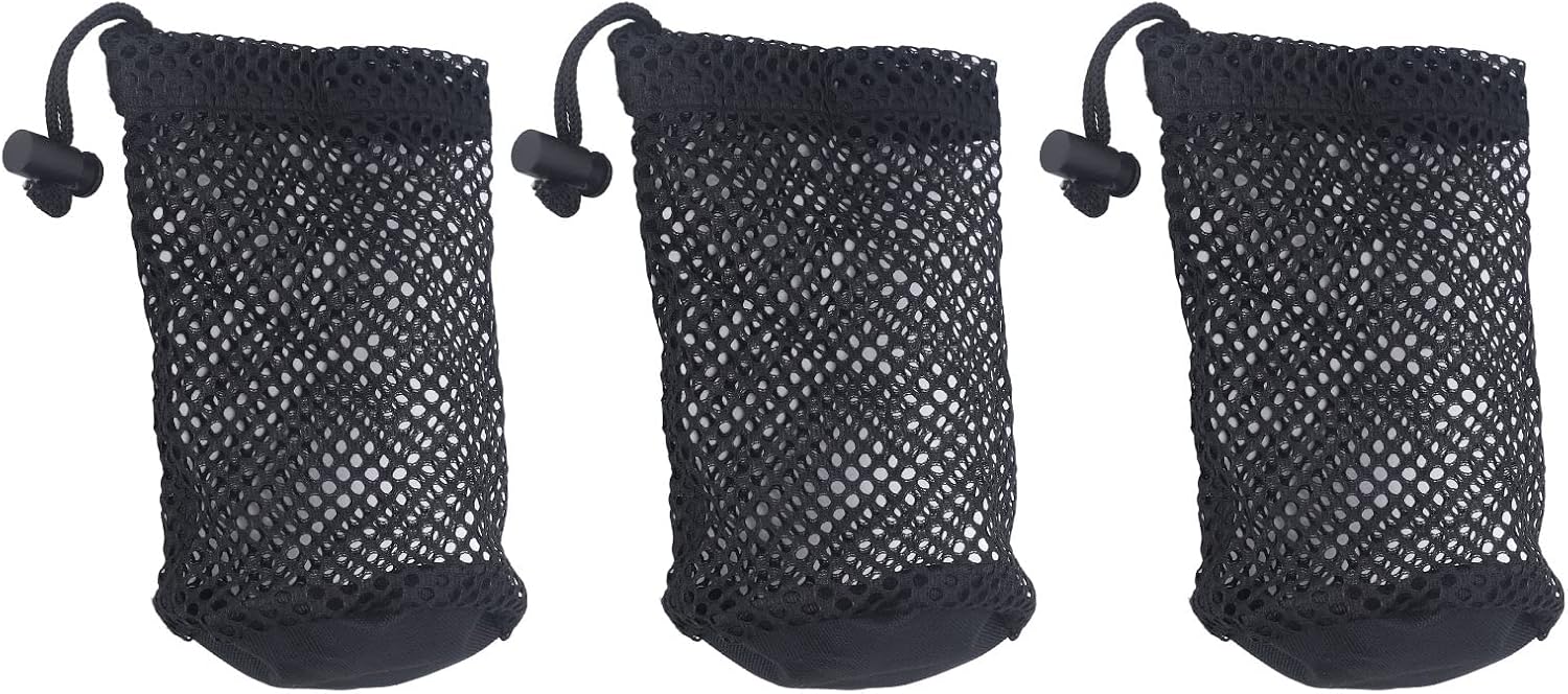 3 Piece Golf Net Bag, Nylon Golf Ball Mesh Bag, Utility Accessory Organizer for 12 to 16 Balls