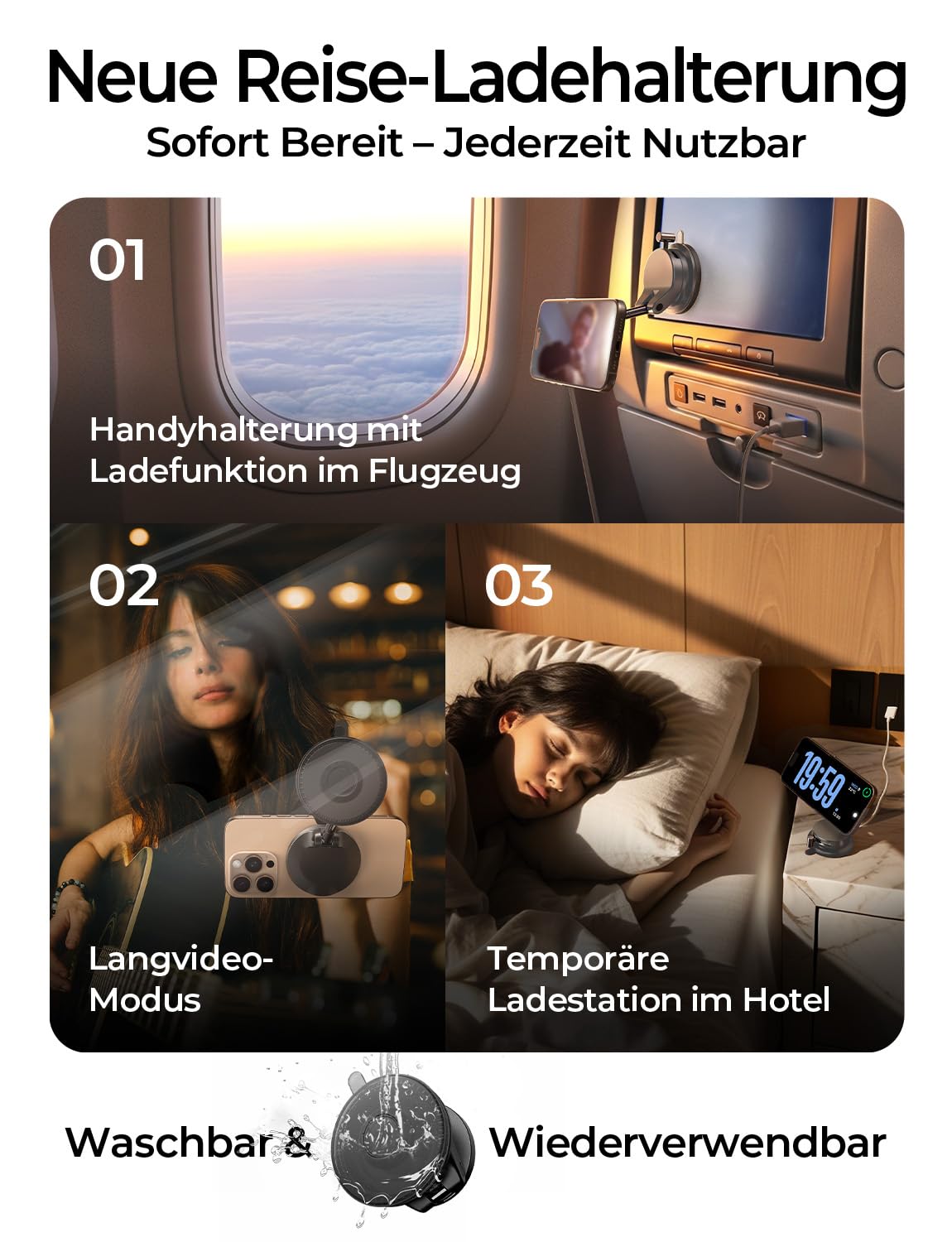 LISEN Handyhalterung Auto mit Ladefunktion - [Qi2.2 & 25W] für Magsafe Autohalterung mit Vakumm Saugnapf Snapmount Handy Halterung Auto Magsafe für iPhone 17 Pro Max Air 16-12 Series, Galaxy S25 Ultra