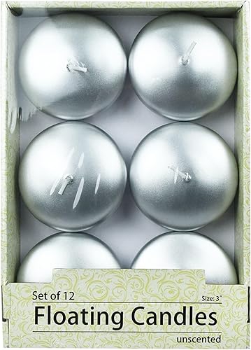 Miniatura 2 de Velas flotantes plateadas metálicas de 3 pulgadas