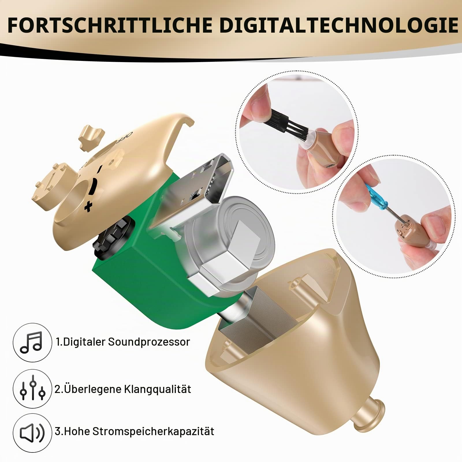 Wiederaufladbarer Soundverstärker mit digitaler Rauschunterdrückung für tragbares Tragen