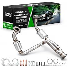 High Flow Catalytic Converter Kit for Chevy Silverado GMC Sierra 1500 1999 2000 2001 2002 2003 2004 2005 2006 Avalanche Suburban Tahoe Yukon XL Cadillac Escalade 4.3L 4.8L 5.3 l Size