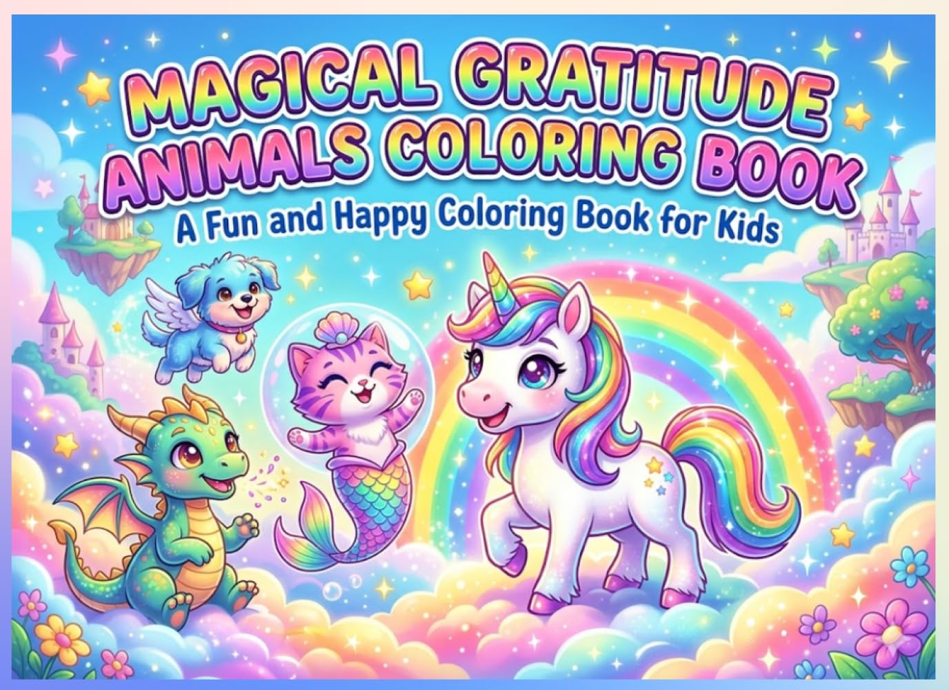 Magical Gratitude Animals Coloring Book for Kids: A Fun and Positive Coloring Book with Unicorns, Dragons and Fantasy Creatures to Teach Thankfulness and Joy