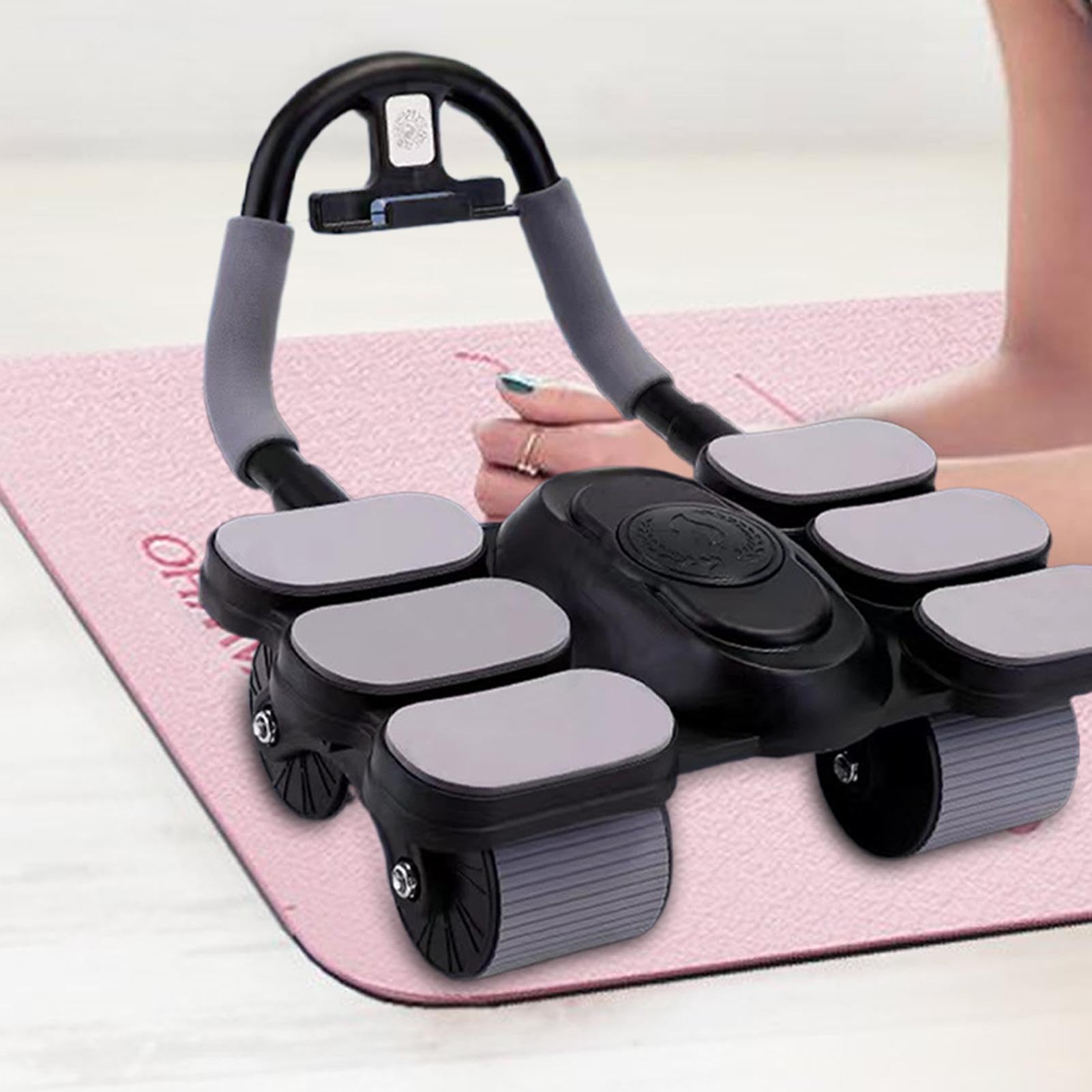 Rullo per addominali con rimbalzo automatico, attrezzo per allenamento addominale, per casa, palestra, fitness, allenamento addominali, per schiena, pancia, glutei, gambe