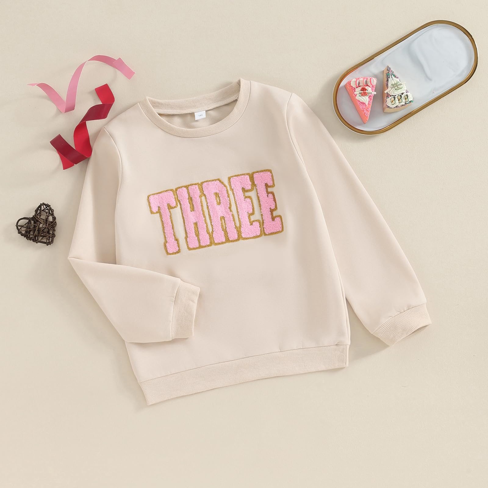 Tenue d'anniversaire pour bébé fille garçon One/Deux/Trois/Quatre/Cinve/Six Broderie Sweatshirt Chemises Cadeau d'anniversaire