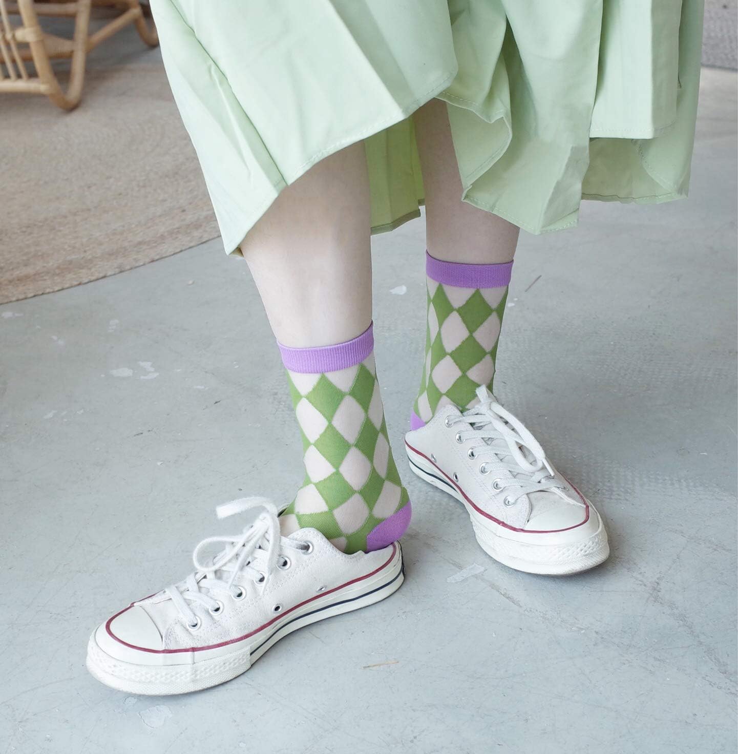 Women Sheer Transparent Lace Embroidery Panel Crystal Sparkly Socks 5 Pack