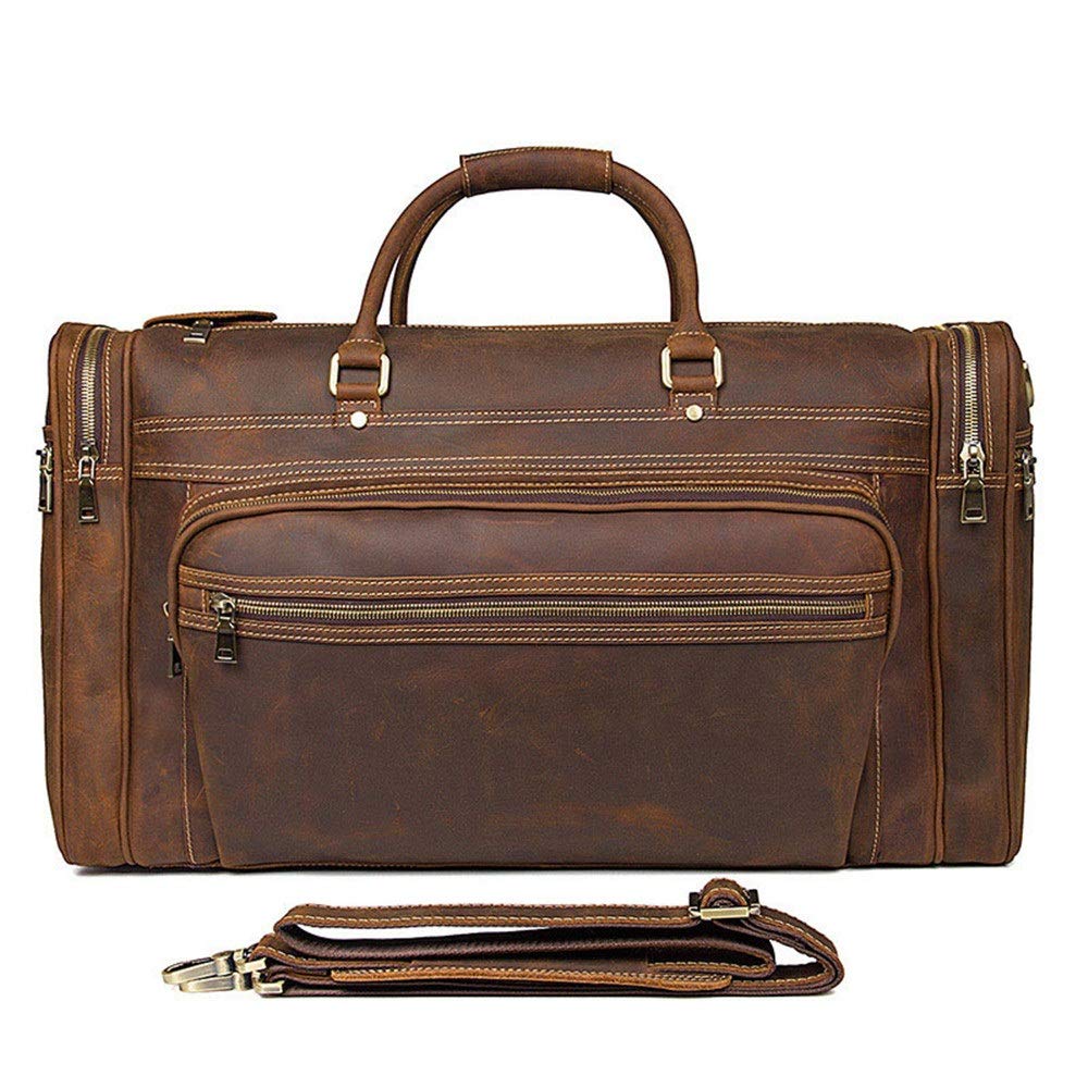 Uniseks podróż uchwyt bagaż weekendowa torebka, kobiety mężczyźni vintage prawdziwa skóra duża podróżna torba na laptopa 43 cm weekendowy na noc sport siłownia torba na ramię torba na ramię torba na ramię torba do przechowywania bagaż
