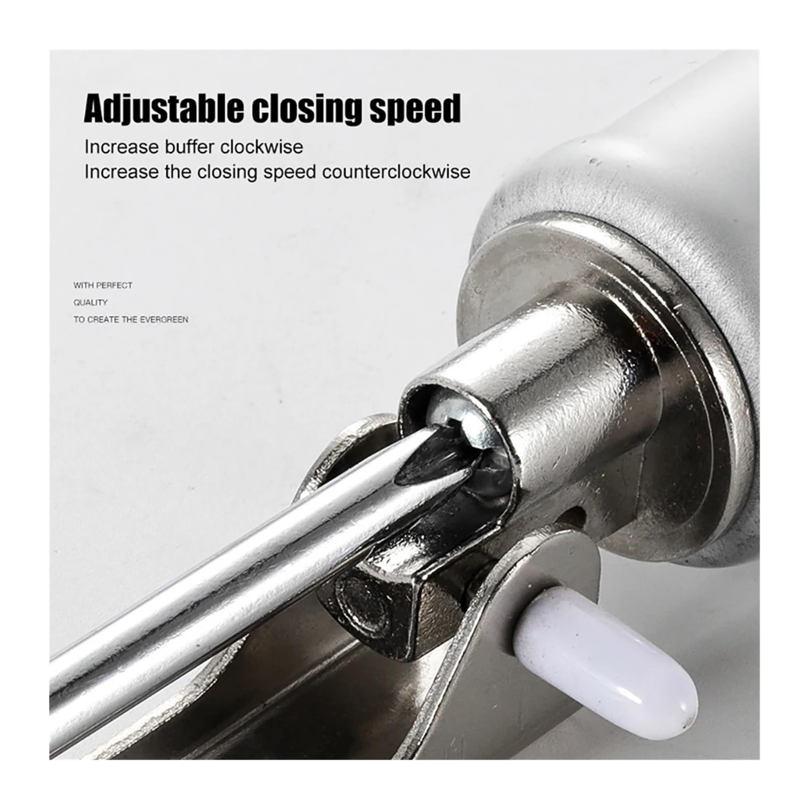 Porta automatica in lega di alluminio, attrezzatura chiusura in metallo con forza tampone regolabile più vicina 35 kg hardware morbido(1pcs-a)