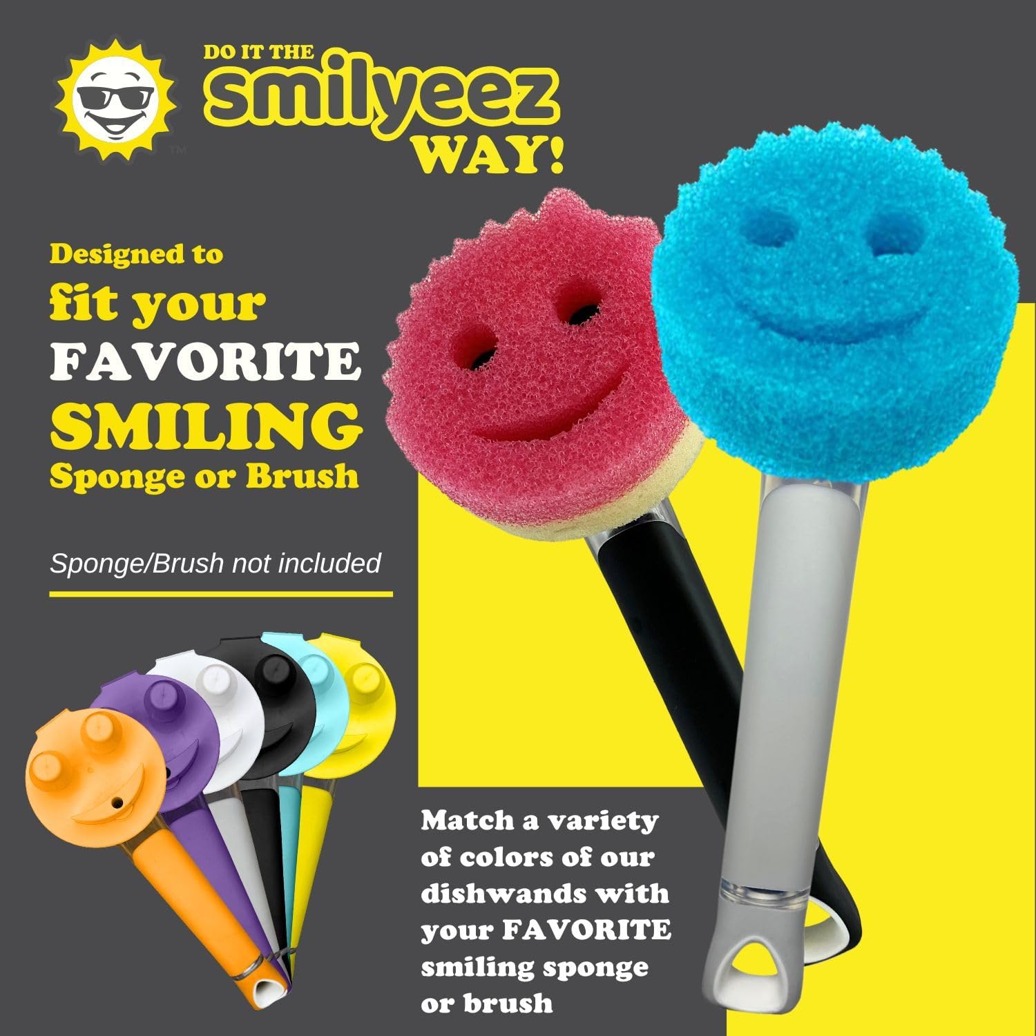 The Original Smiling Handle with Soap Dispensing for Scrub Daddy (Reg. TM) Sponge and Scrub Moji Sponge (Purple) - Image 4