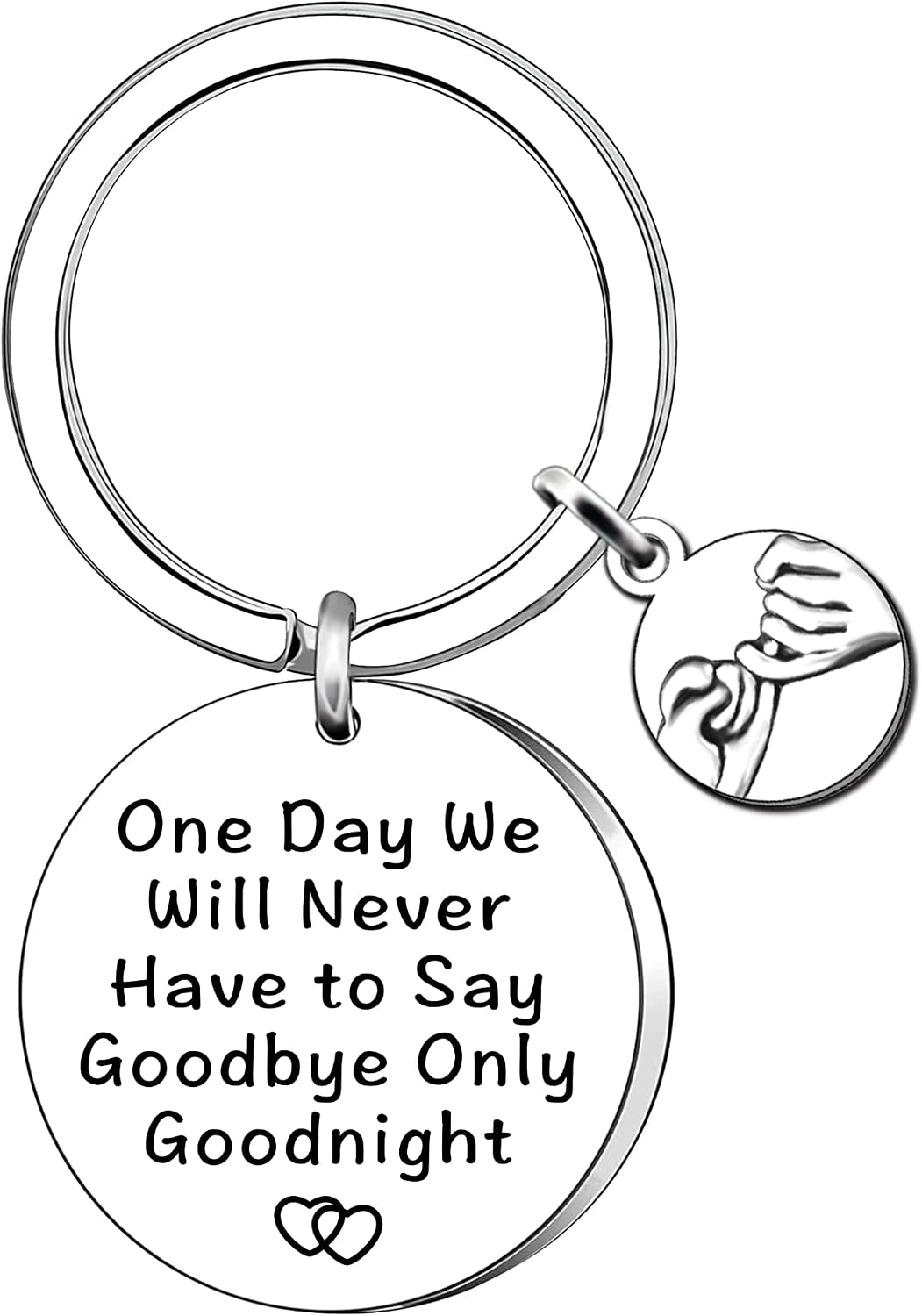 AMZQ Boyfriend Girlfriend Couple Gifts Keyring Long Distance Relationship Gifts Birthday Gifts Love Valentine's Day Gifts One Day We Will Never Have to Say Goodbye Keychain