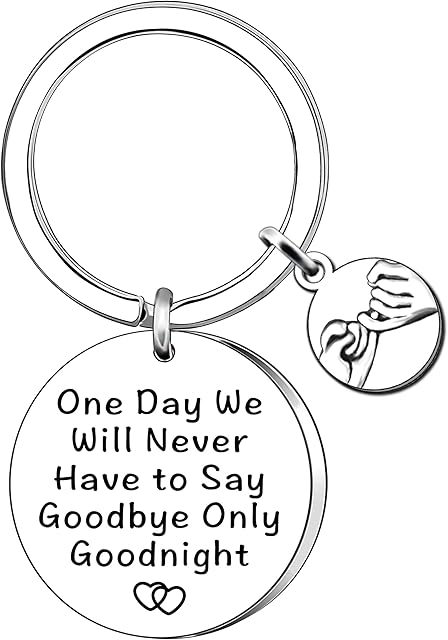 AMZQ Boyfriend Girlfriend Couple Gifts Keyring Long Distance Relationship Gifts Birthday Gifts Love Valentine's Day Gifts One Day We Will Never Have to Say Goodbye Keychain