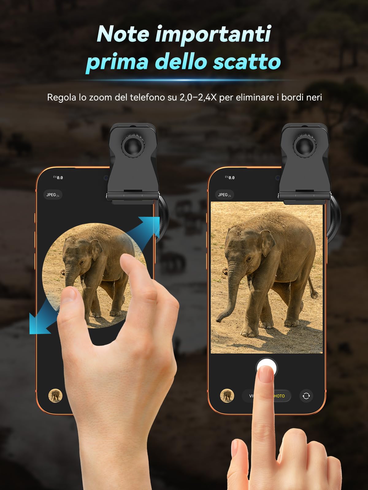 APEXEL 28x HD Teleobiettivo – Obiettivo telescopico universale con clip per iPhone, Samsung e Android
