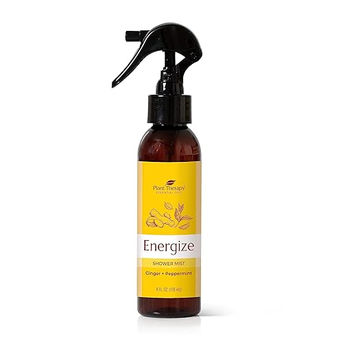 Plant Therapy Energize - Spray vaporizador de ducha de 4 onzas para aromaterapia, fabricado con aceites esenciales puros y naturales, aroma