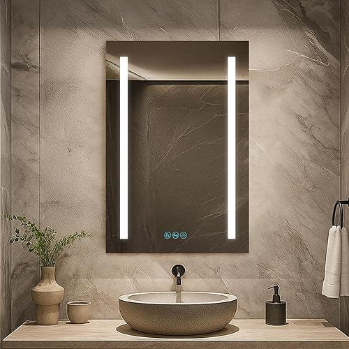 Miniatura 16 de Blossom Espejo LED para botiquín para baño, 24 x 32 pulgadas, botiquín iluminado con espejo, espejo de maquillaje empotrado o de superficie