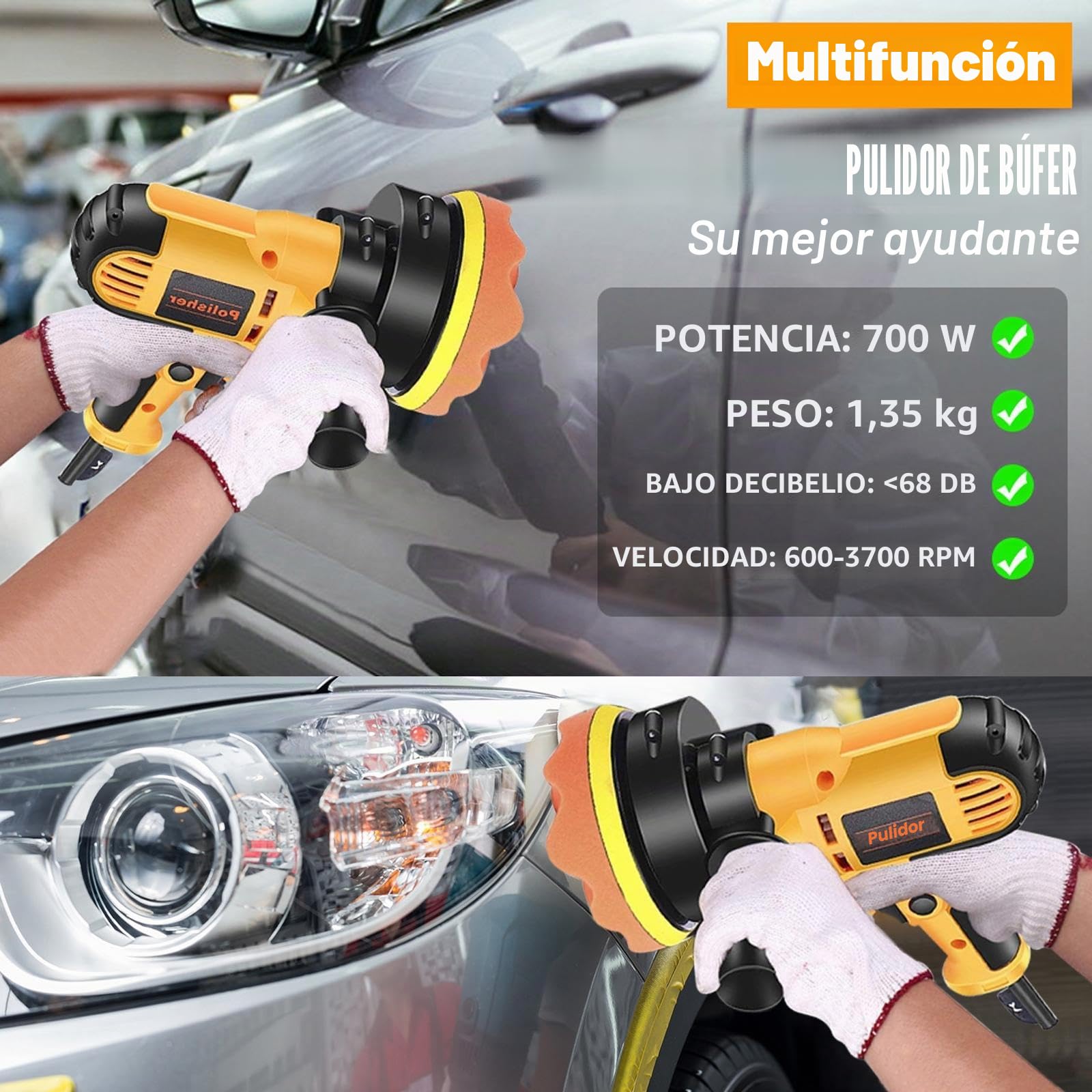 700W Poliermaschine auto,31pcs Excéntrico Poliermaschinen Set, 5 Zoll Orbital Auto Politur mit 3 Variablen Speekeiten,für Autodetaillierung, Polieren, Wachsen, Kratzerentfernung Lack,Metall