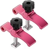NymoLabs 2PCS T-Track Hold Down Clamp for CNC Router Metalworking Woodworking, MDF Spoilboard with 6mm(0.24'') Threaded Hole Aluminum Spoilboard for M6 T-slot Nut 15 x 16mm(0.6 x 0.6'') 80mm-Length
