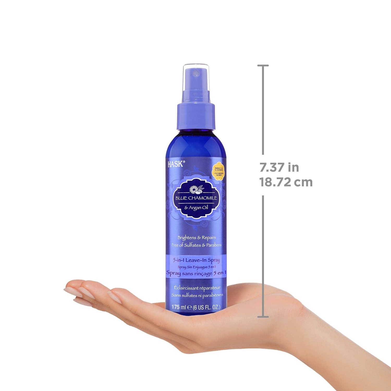 HASK BLUE CHAMOMILE 5-in-1 Leave In Conditioner Spray for blonde hair, color safe, gluten free, sulfate free, paraben free - BLUE CHAMOMILE 2 PIECE SET - Image 5