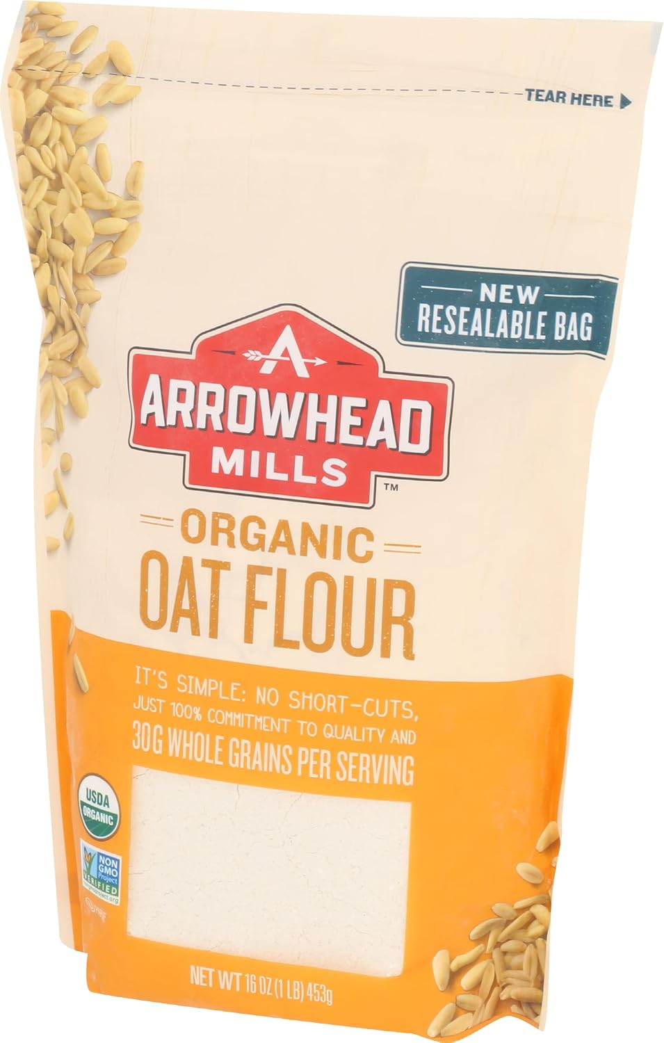 Arrowhead Mills Flour Oat Organic, 16 oz