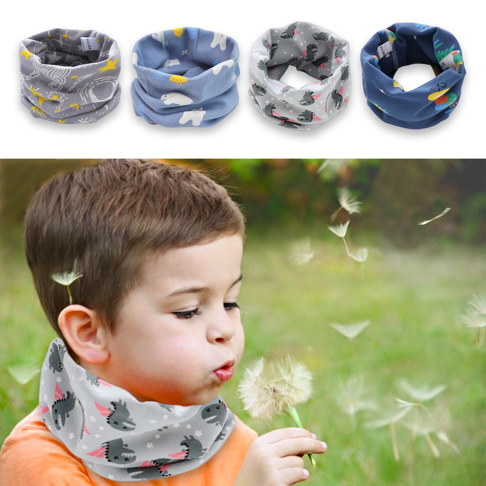 Bufandas de Cuello para Niños y Niñas 0-8 Años - Algodón - Estilo A