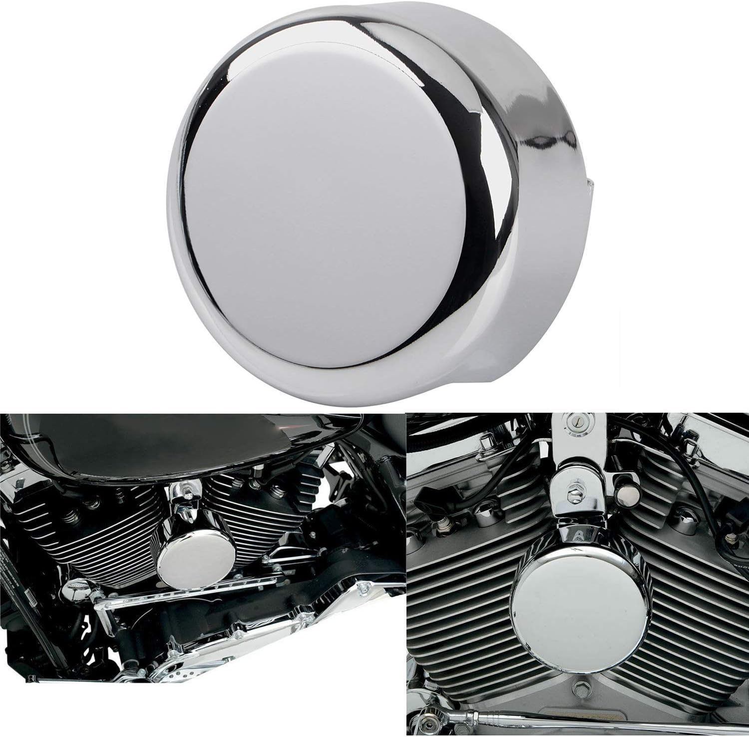 Motorcycle CNC Round Horn Cover High Performance Horn Cover For Harley Touring Super Glide Models 1993-2023,Chrome
