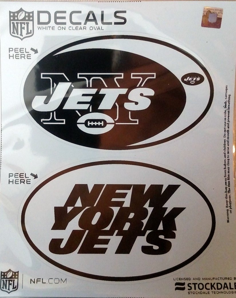 Stockdale New York Jets 2-Pack Euro Style Vinyl Oval Home Auto Decals Sticker Football