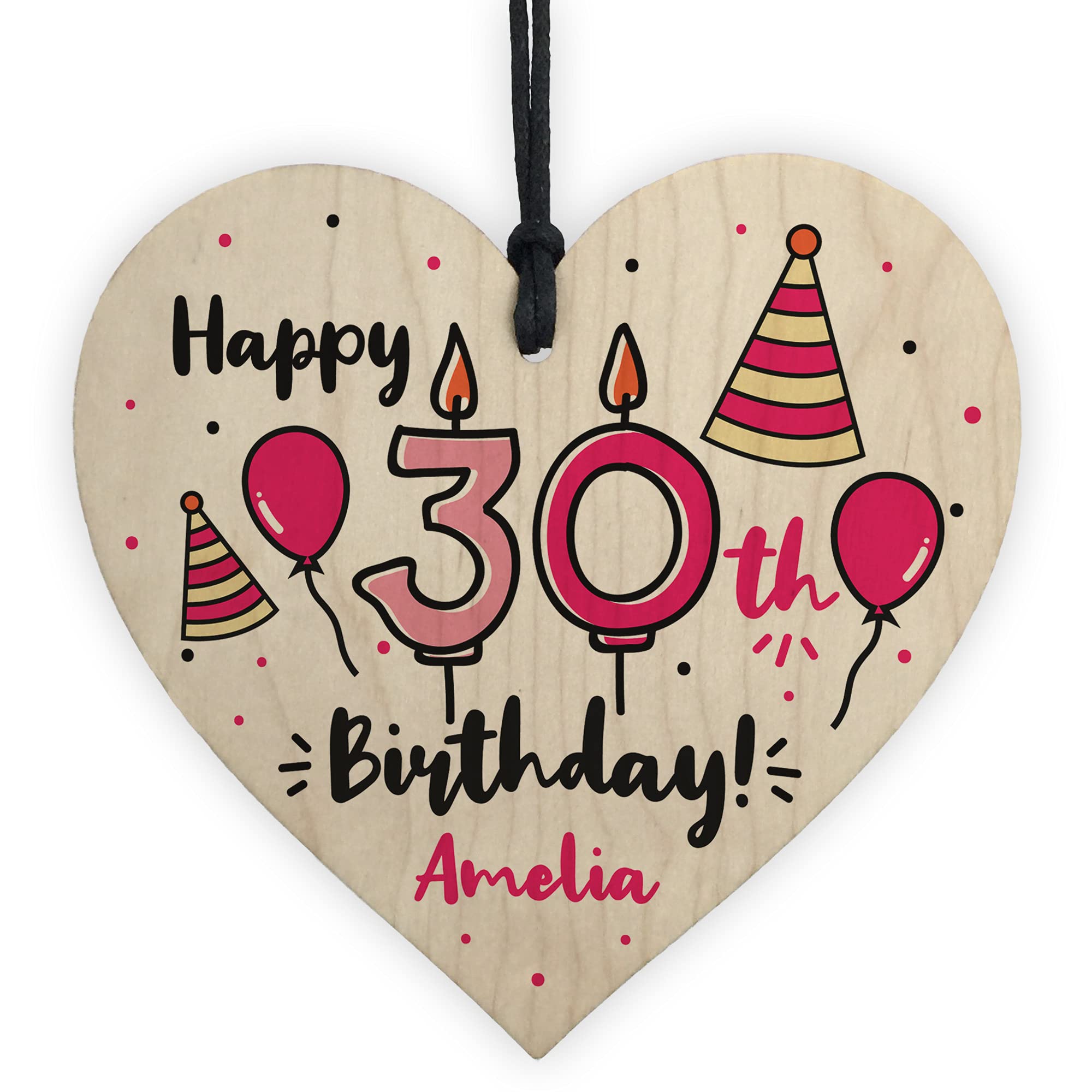 Quirky Personalised 30th Birthday Gift For Him Her Daughter Son Mum Dad Heart