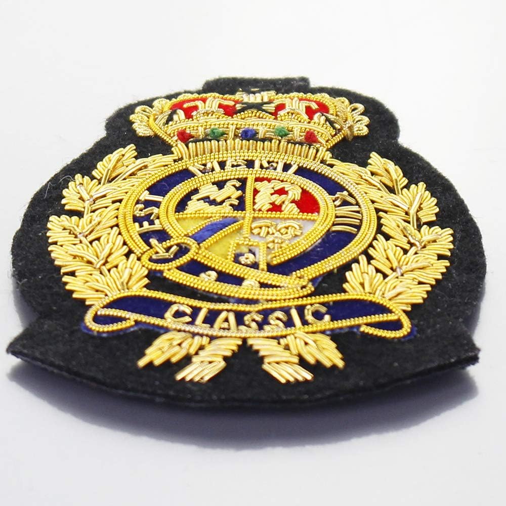 Crown Badge Indian Silk Wire Patches Handmade Beaded Crystal Fabric Applique Badges B236 (NO.1)
