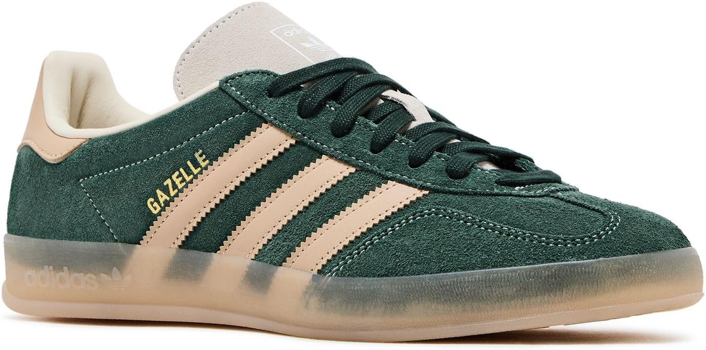 adidas Gazelle Indoor Men's Shoes, Shadow Green/Warm Sandstone/Wonder White, Size 10