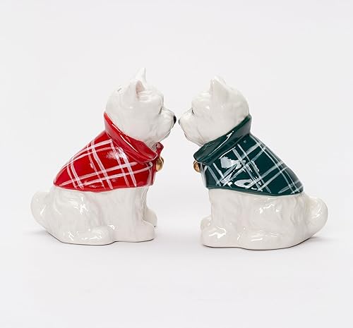 Miniatura 8 de Juego de salero y pimentero para perros Westie West Highland Terrier de porcelana fina, 3-38 pulgadas de alto