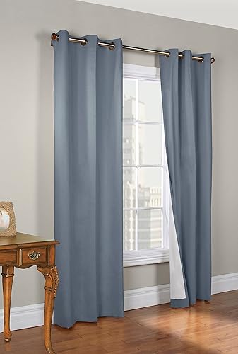LOFT LIVING Winmate - Panel de cortina de algodón aislado con ojales, par de 40 x 95 pulgadas en color azul