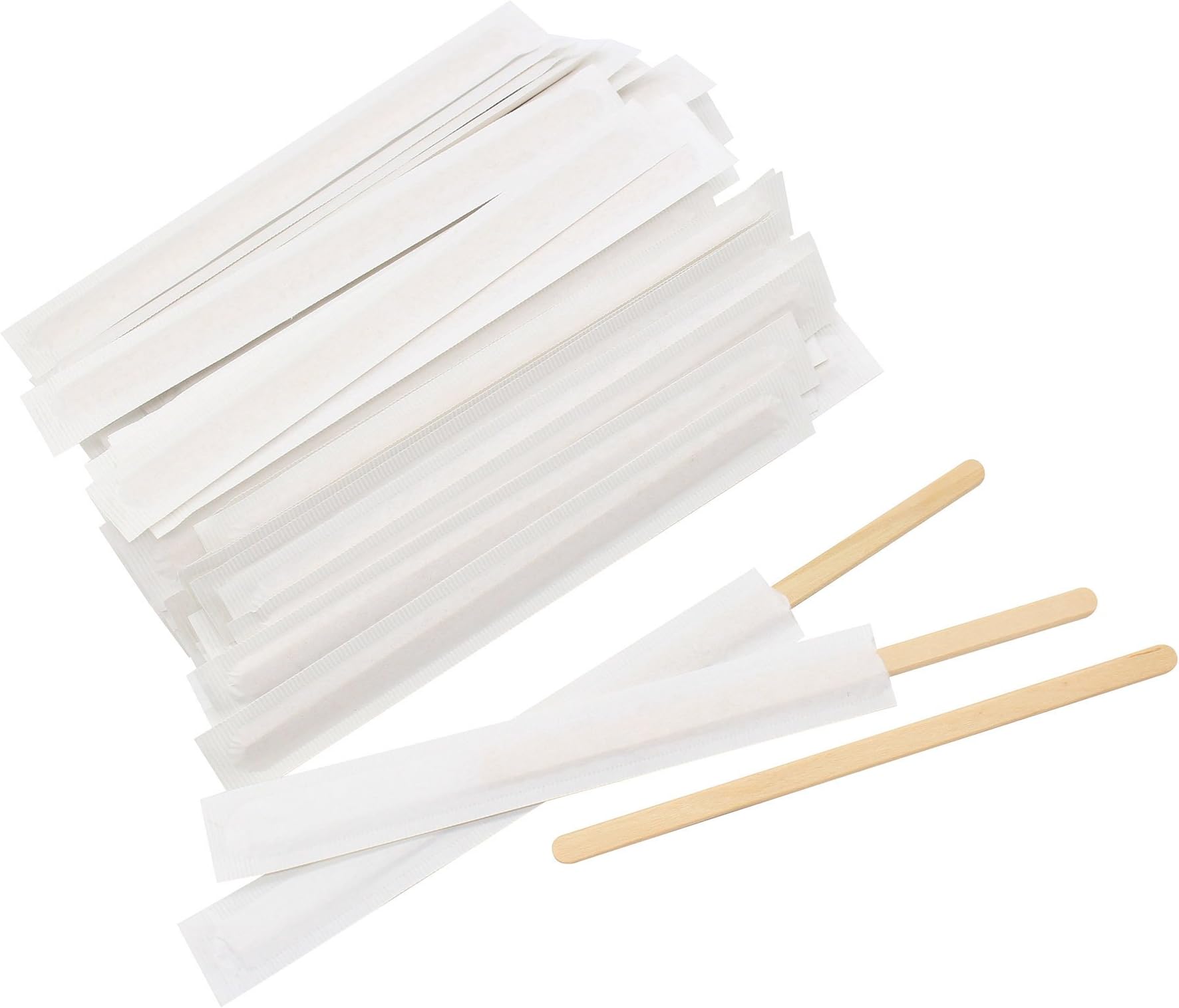 Disposable Paper Wrapped Wooden Coffee Stir Sticks Wood Tea Beverage Stirrers 5.5 Inch 200 Pcs