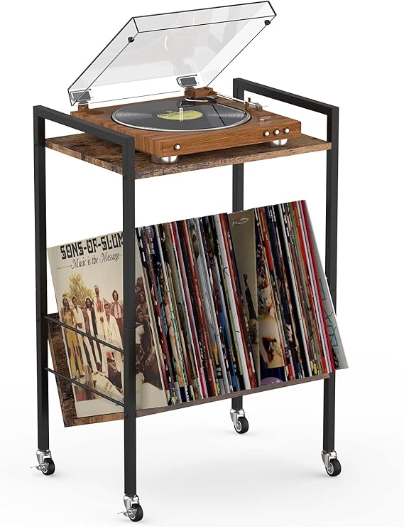 Vinyl Player Stand Record Player Stand with Record Storage